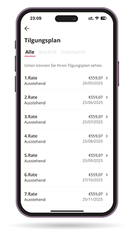 App Screenshot Tilgungsplan
