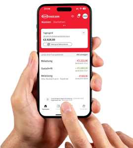 Mobiltelefon mit der Mobile Banking App der OYAK ANKER Bank
